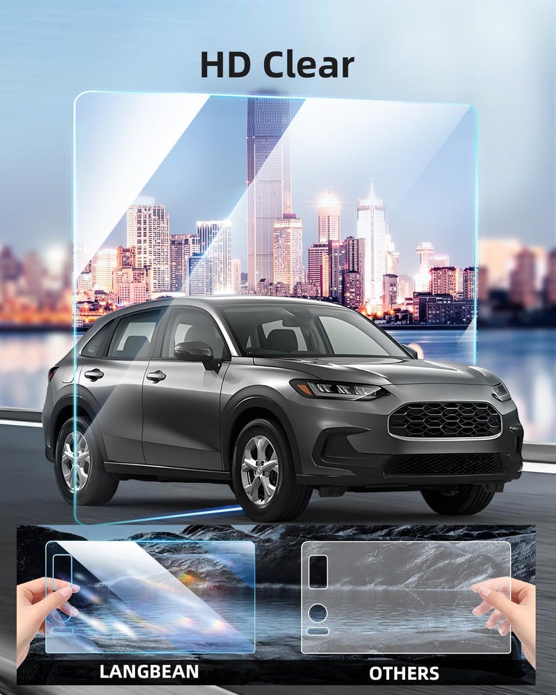LANGBEAN Screen Protector for 2025 2024 2023 Honda HRV EX-L 9 inch Infotainment Touch Screen, HD, High Sensitivity, 9H Tempered Glass Car Screen Protector, HRV Accessories - Image 4